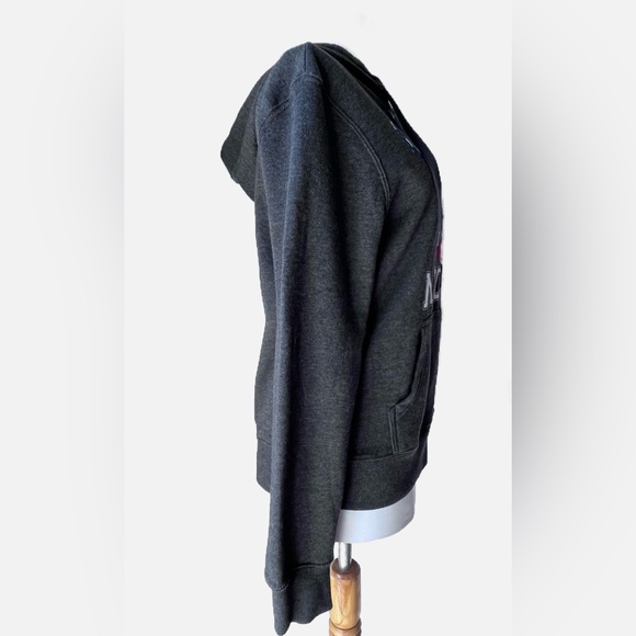 Patriotic Mickey Mouse Front Zip Hoodie Sweatshirt Fleece in Grey Unisex Size S - Picture 4 of 12